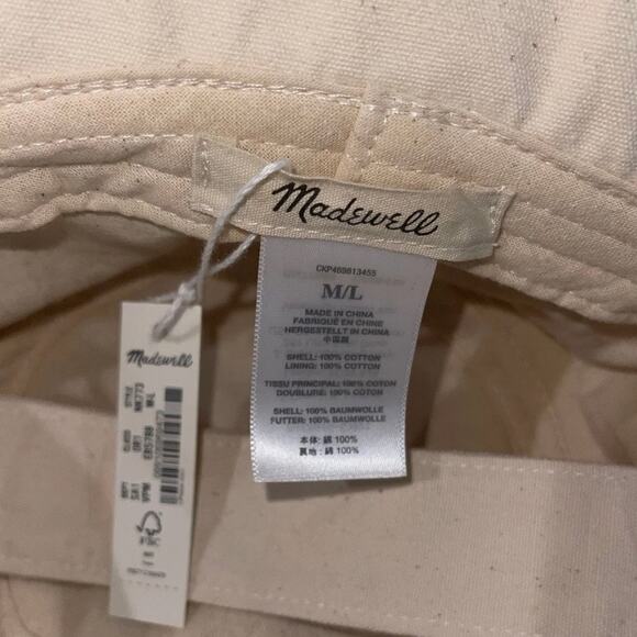 Madewell Canvas Lantern Bucket Hat Size M/L 100% Cotton Sunhat NWT - Picture 4 of 4